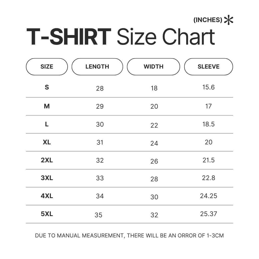 T shirt Size Chart - CORTIS Shop