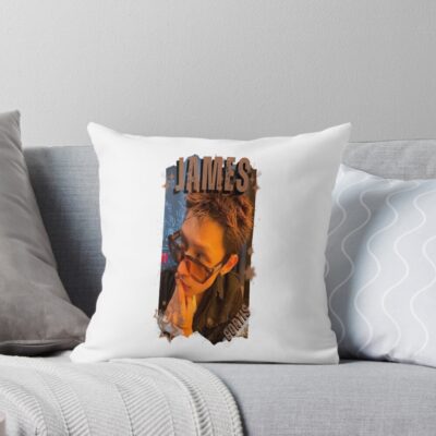 James Vintage Style Throw Pillow